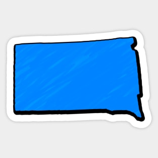 Bright Blue South Dakota Outline Sticker